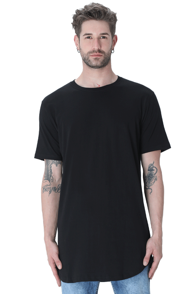 Male Longline Curved T Shirt